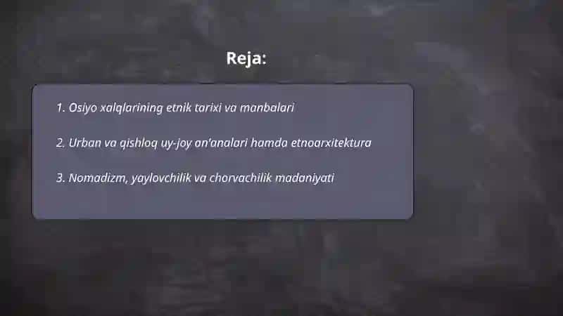 Osiyo xalqlari etnografiyasi 2