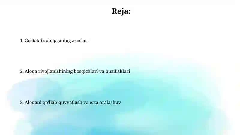 Chaqaloqlik davridagi muloqot 2