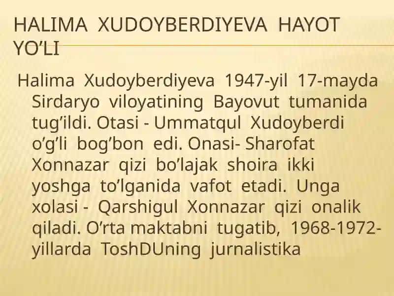 HALIMA XUDOYBERDIYEVA (1947-2018 ) 2