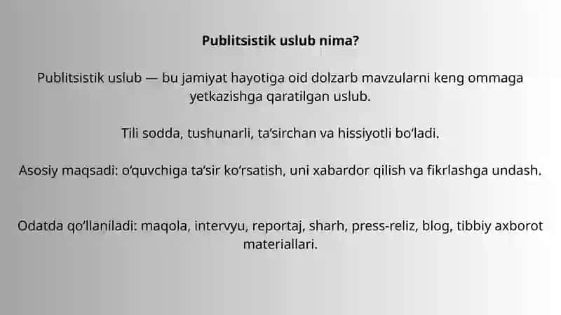PUBLITSISTIK USLUB va TIBBIY MATERIALLARDA UNING QO‘LLANILISHI 2