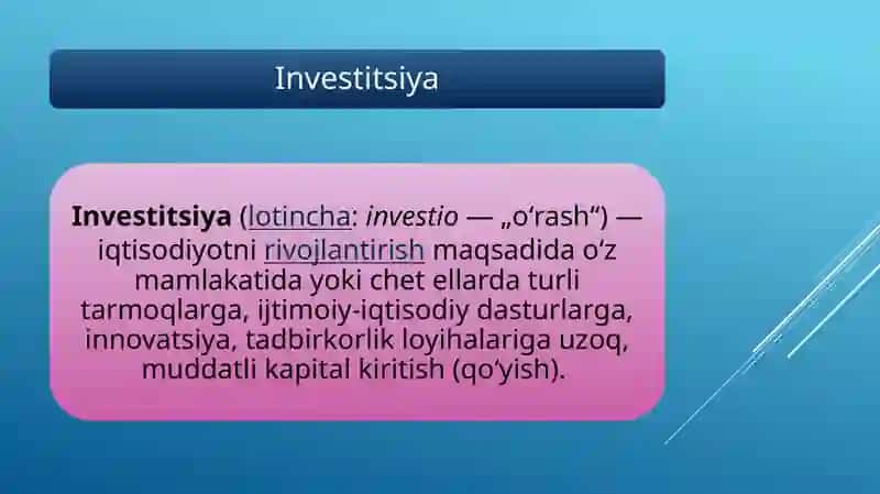 Davlatning investitsiya siyosati 2