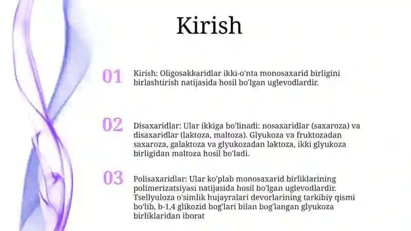 Di va Oligosaxaridlar 2