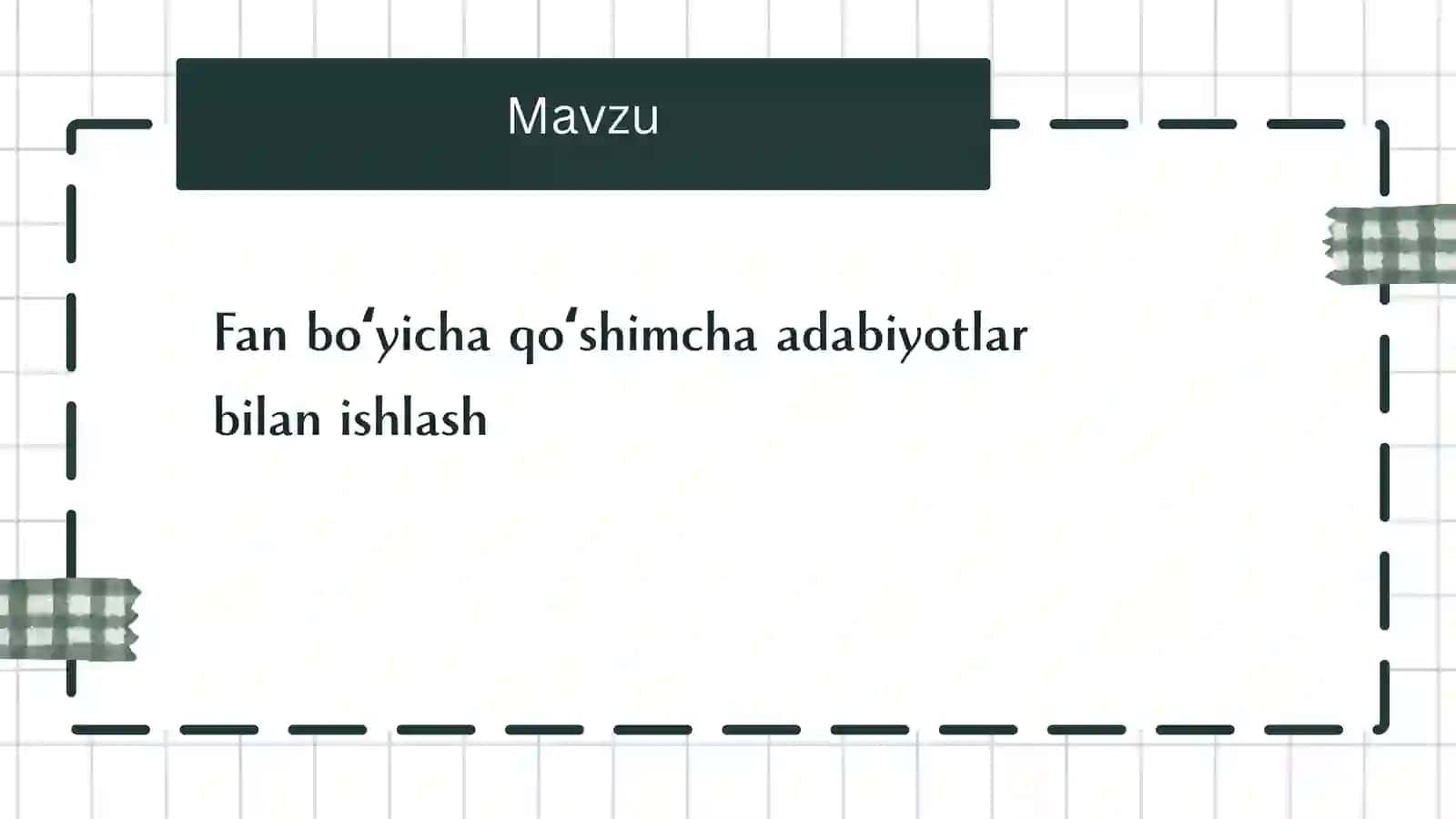 Fan boʻyicha qoʻshimcha adabiyotlar bilan ishlash 2