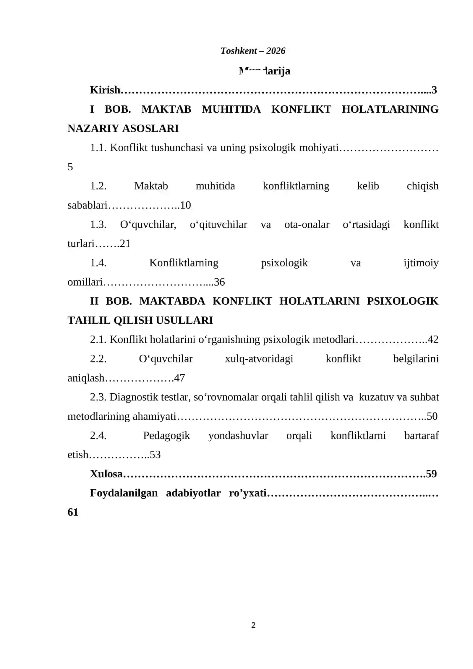 Maktabdagi konflikt holatlarini psixologik tahlil qilish 2