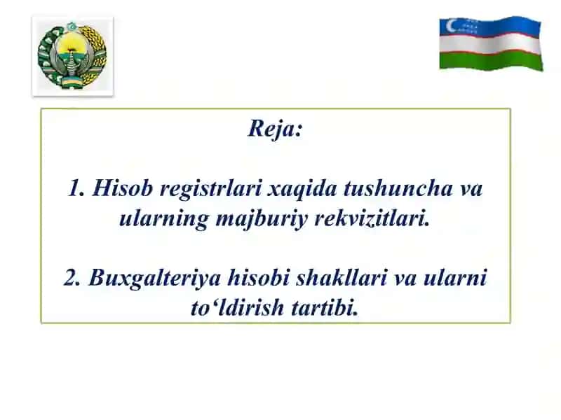 BUXGALTERIYA HISOBINING REGISTRLARI VA SHAKLLARI 2