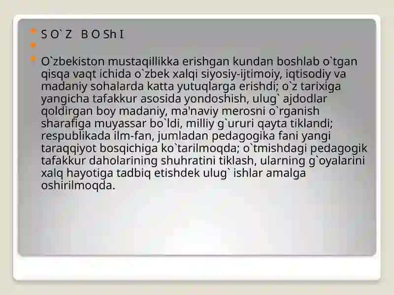 Ta'limni tashkilotishning an'anaviy usullari 2