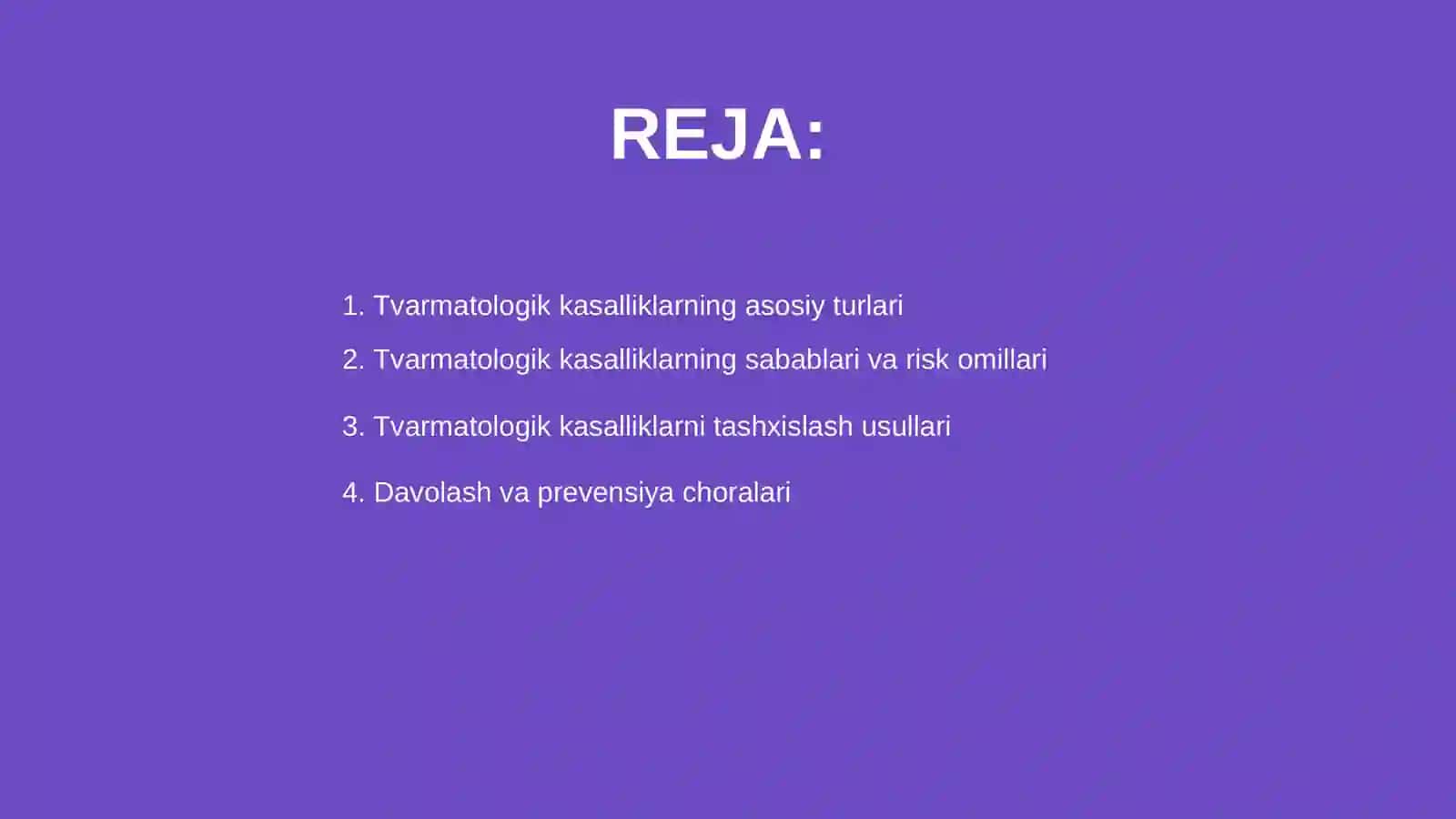 Tvarmatologik kasalliklari 2