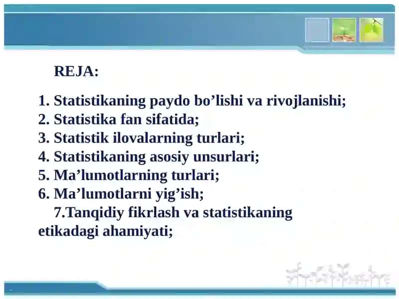 STATISTIKA FANIGA KIRISH 2