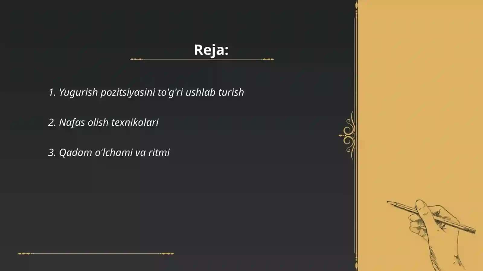 Uzoq masofaga yugurish texnikasi 2