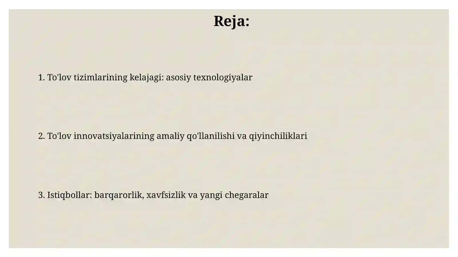 To'lov tizimlarining kelajagi 2