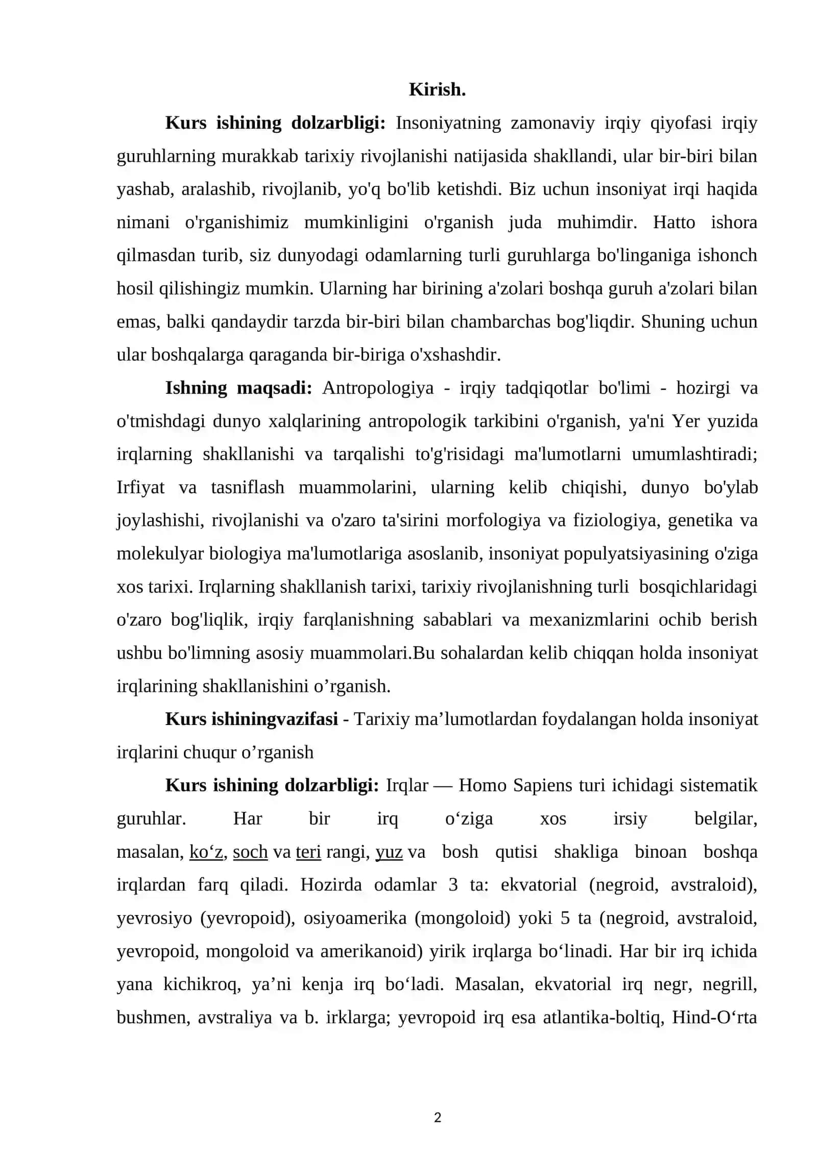 Odamzod irqlarining shakllanishi 2