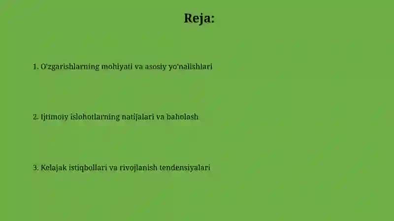 Ijtimoiy islohotlarning mohiyati va ahamiyati 2