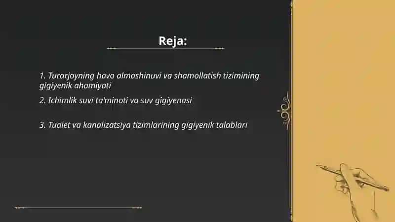 Turarjoyning gigiyenik ahamiyati 2