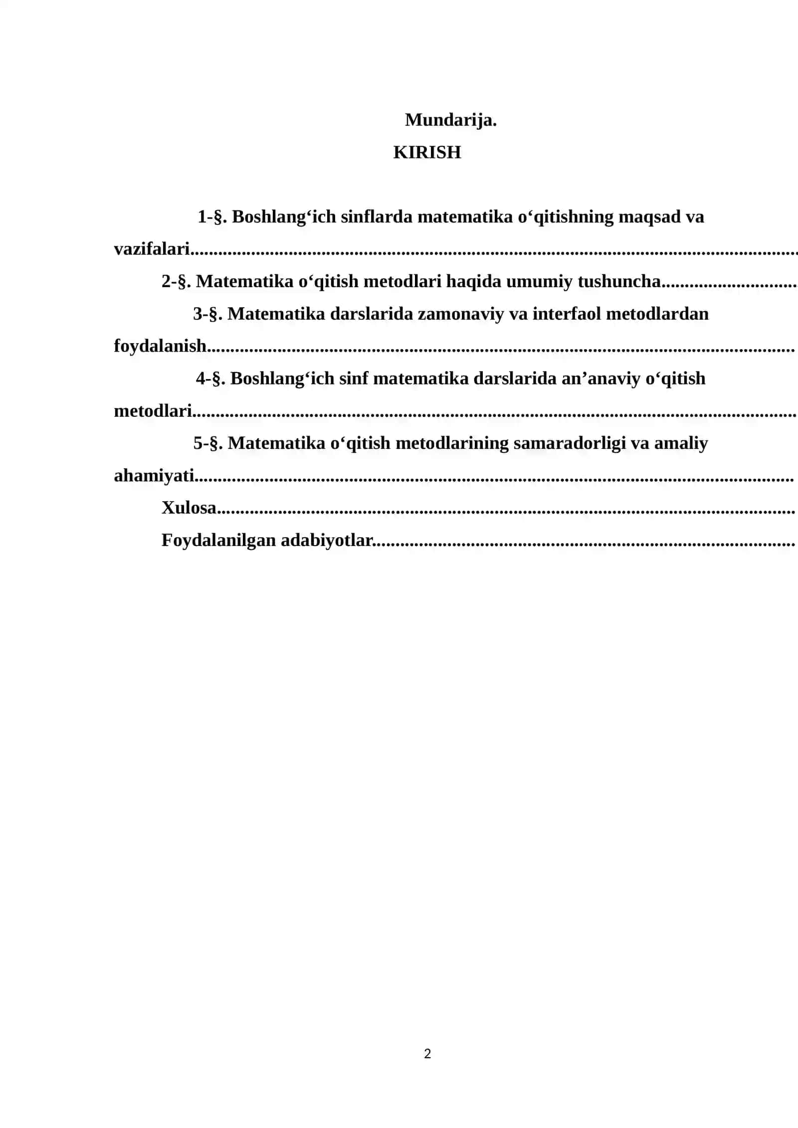 Boshlang'ich sinfda matematika o'qitish metodlari 2