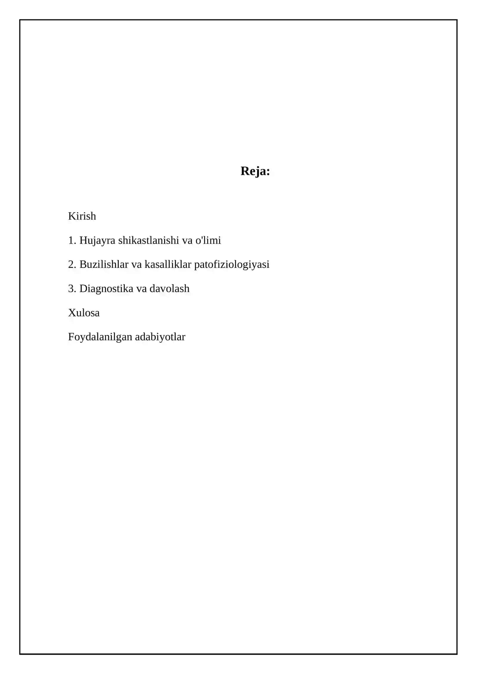 Hujayra patofiziologiyasi 2