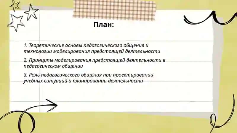 Педагогические общения. Технология моделирование предстоящего деятельности 2