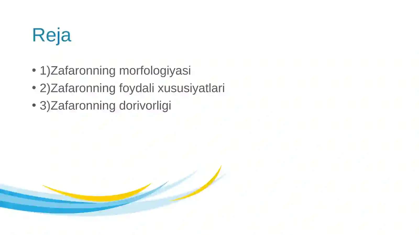 Zafaronning dorivorlik xususiyatlari 2