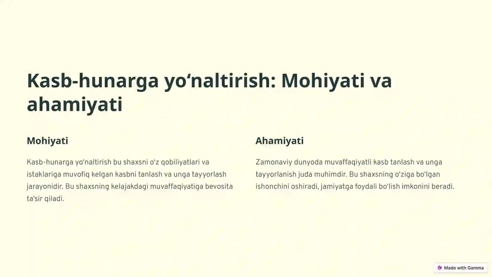 Kasb-hunarga yo‘naltirish: Zamonaviy yondashuv 2