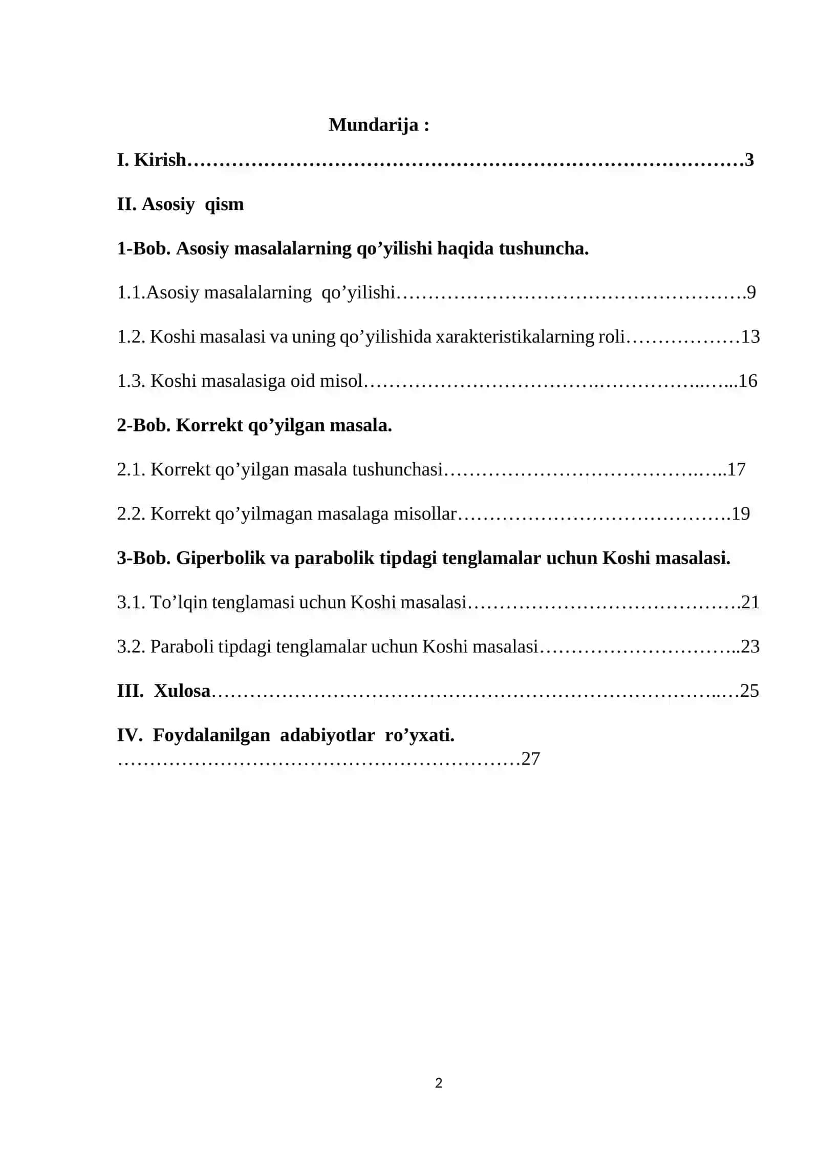 Koshi masalasi va uning qo’yilishida xarakteristikalarning roli 2