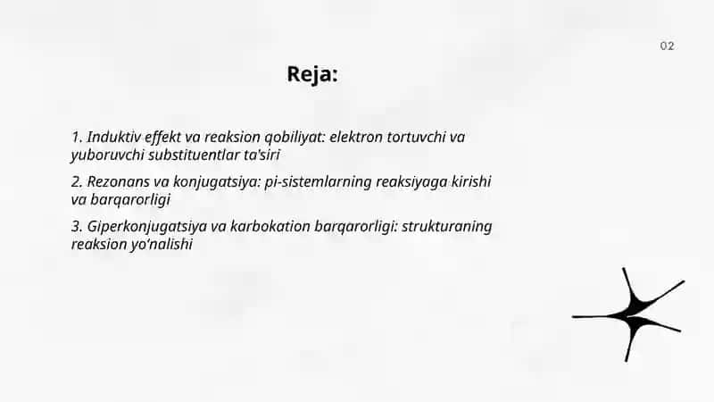 Organik brikmalarning reaksion qobilyati 2