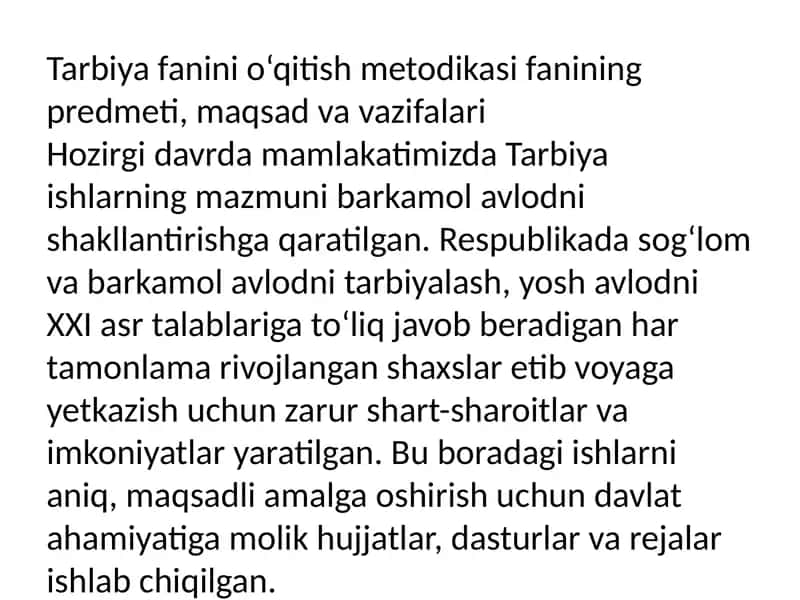 Tarbiya fanini o‘qitish metodikasi 2