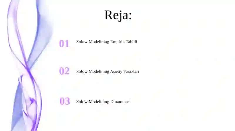 Solow Modelining Asosiy Farazlari 2