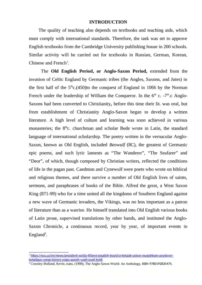 CHARACTERISTICS OF ANGLO-SAXON LITERATURE 2