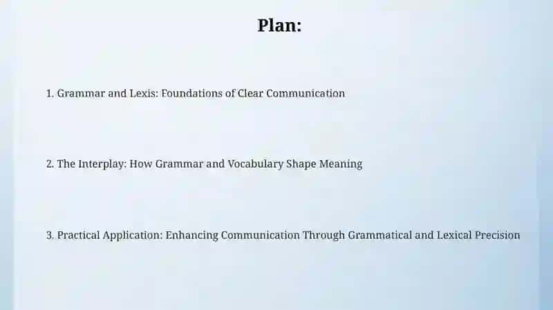 Grammar and Lexis: Foundations of Clear Communication 2