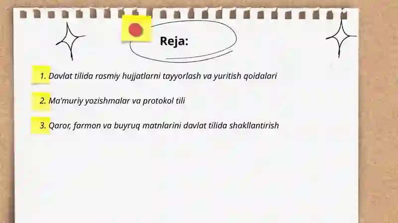 Davlat tilida ish yuritish 2