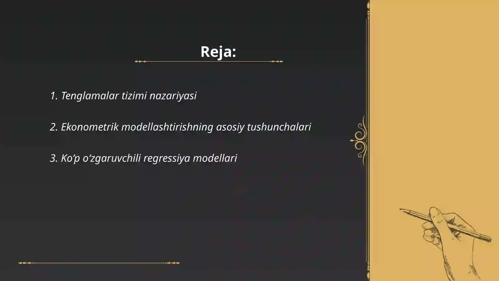 Tenglamalar tizimi ko‘rinishidagi ekonometrik model 2