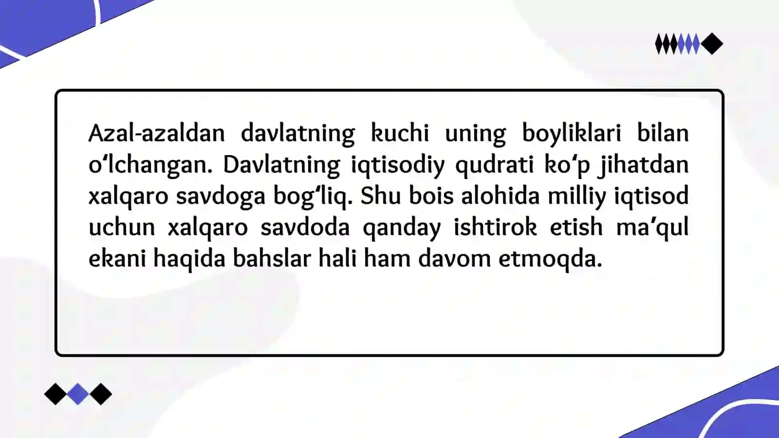 Tashqi savdo siyosati: proteksionizm va erkin savdo 2