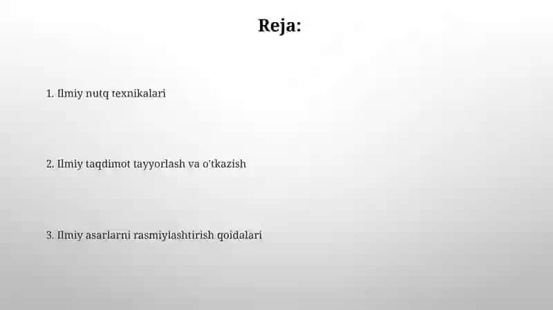Ilmiy nutq texnikasi va ilmiy ishlarni rasmiylashtirish qoidalari 2