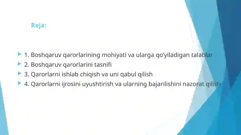 BOSHQARUV QARORLARINI QABUL QILISH 2