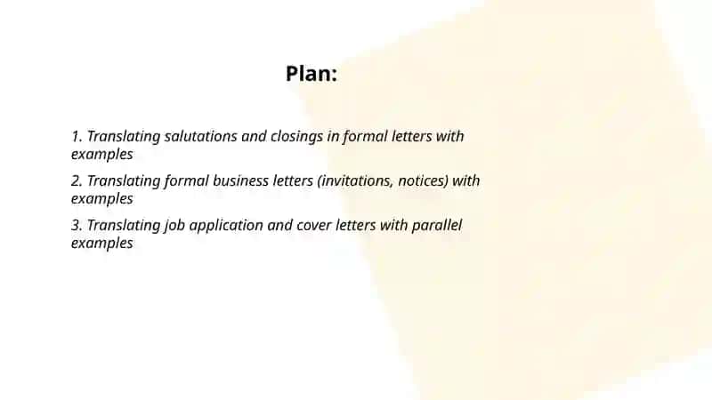 Translation of formal letters with examples 2