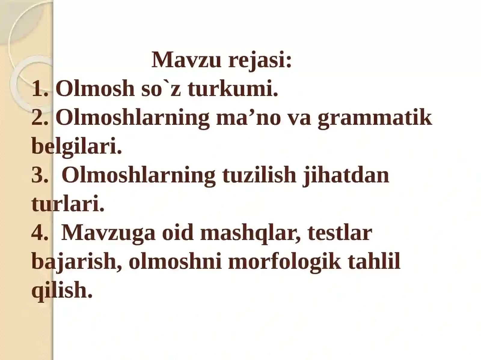 Olmosh so`z turkumi yuzasidan amaliy mashg`ulot 2