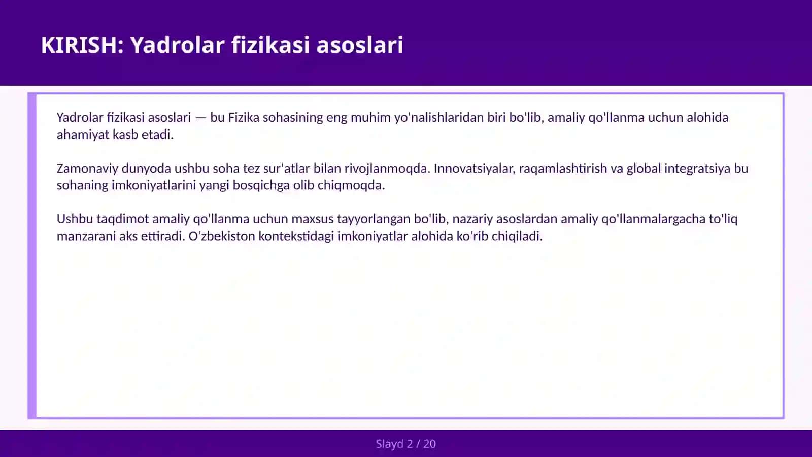 YADROLAR FIZIKASI ASOSLARI 2