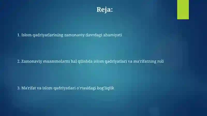 Ma'rifat va Islom Qadriyatlari 2