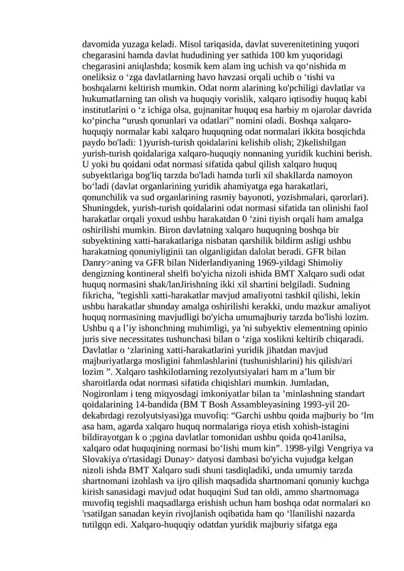 "Xalqaro ommaviy huquq" modulidan 2