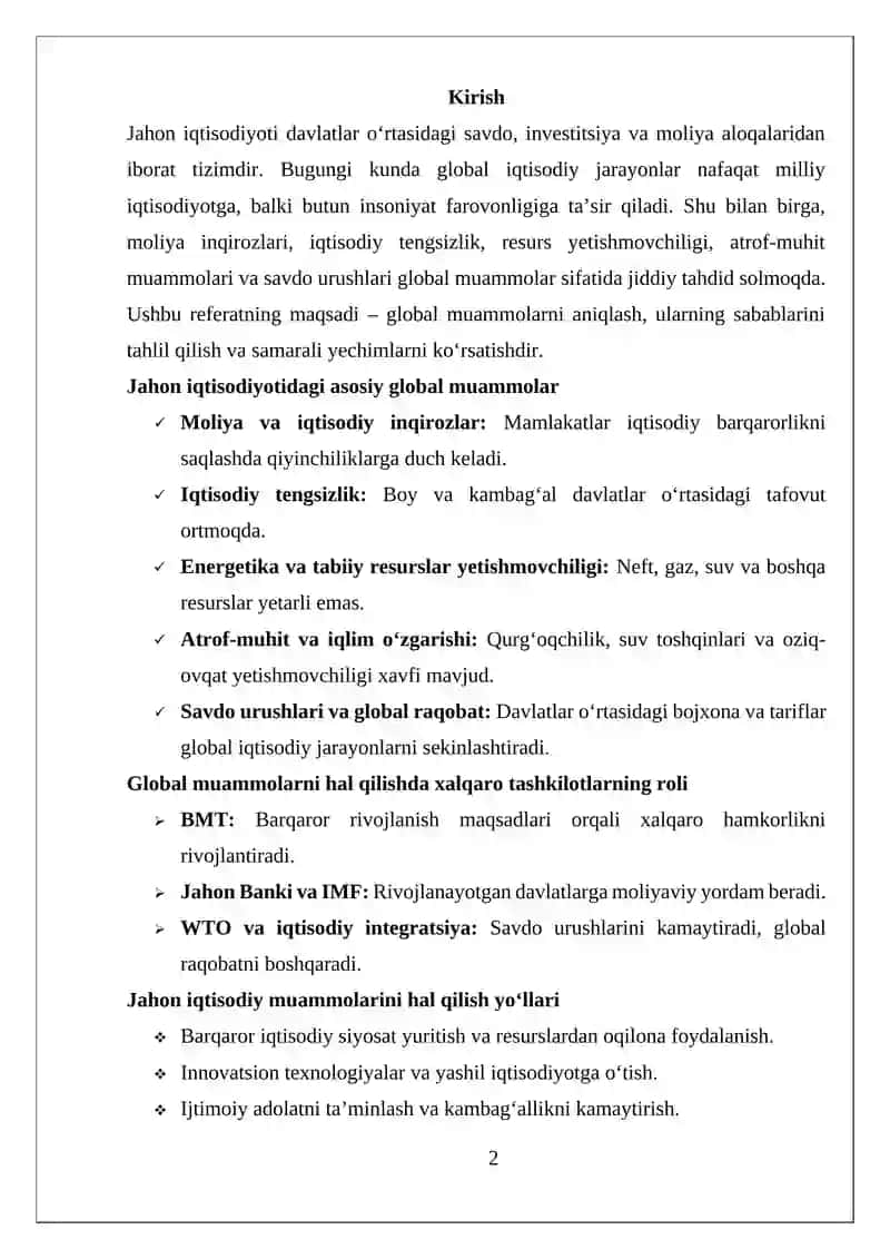 DAVALATNING IQTISODIY SIYOSATI 2