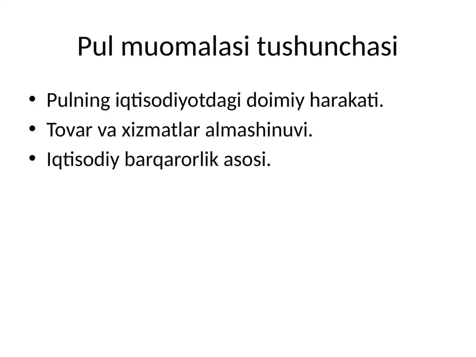 Pul tizimi va pul muomalasi 2