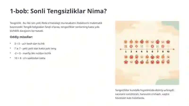 Sonli tengsizliklarning asosiy xossalari 2