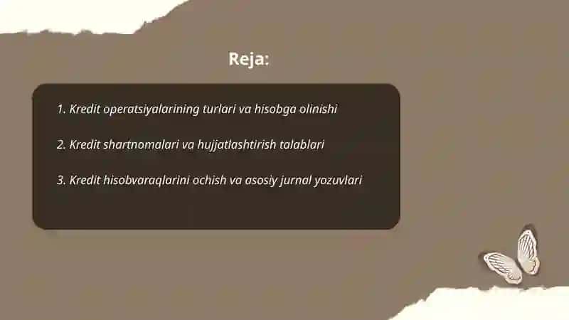 Kredit operatsiyalari hisobi 2