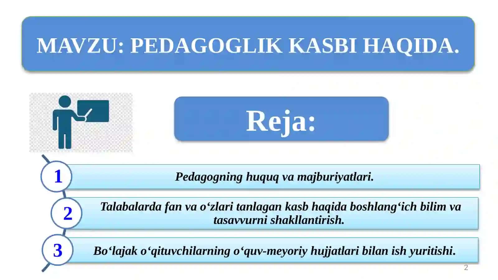 PEDAGOGIKA NAZARIYASI VA TARIXI 2