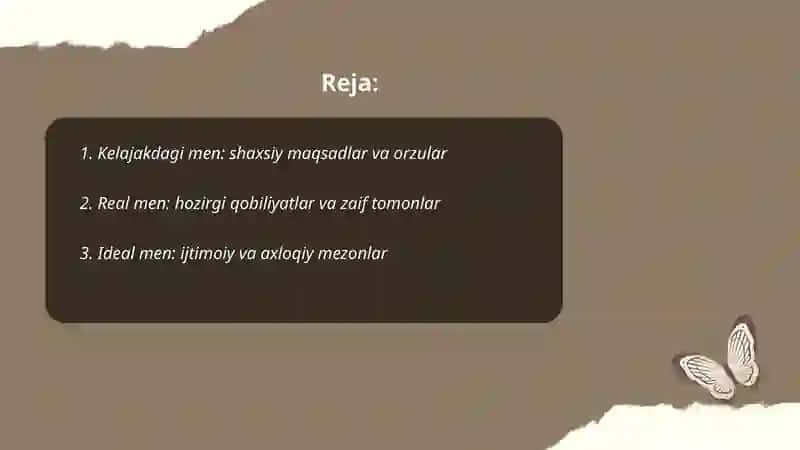 Kelajakdagi men, real men va ideal men 2