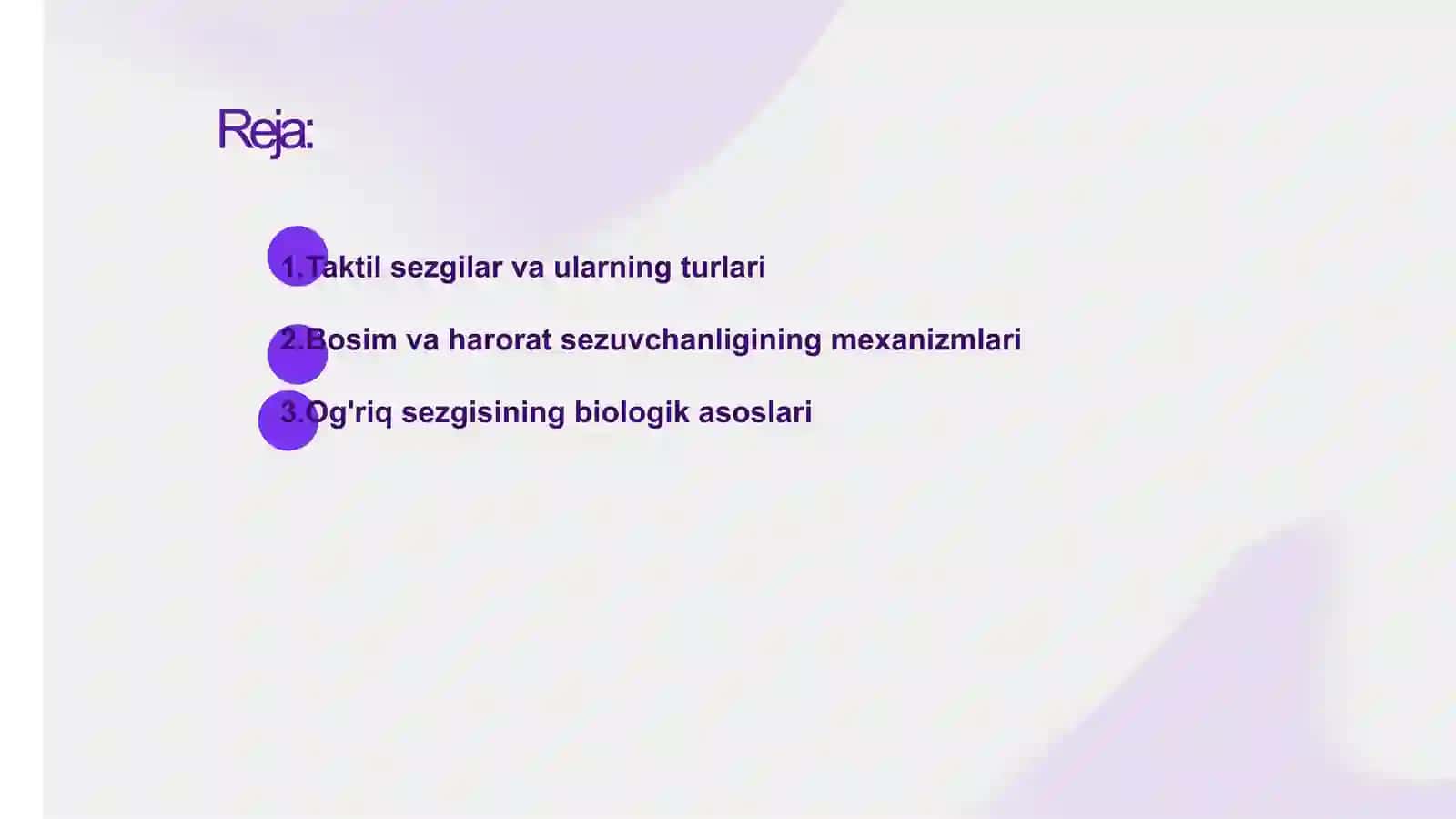 Terining sezuvchanligi 2