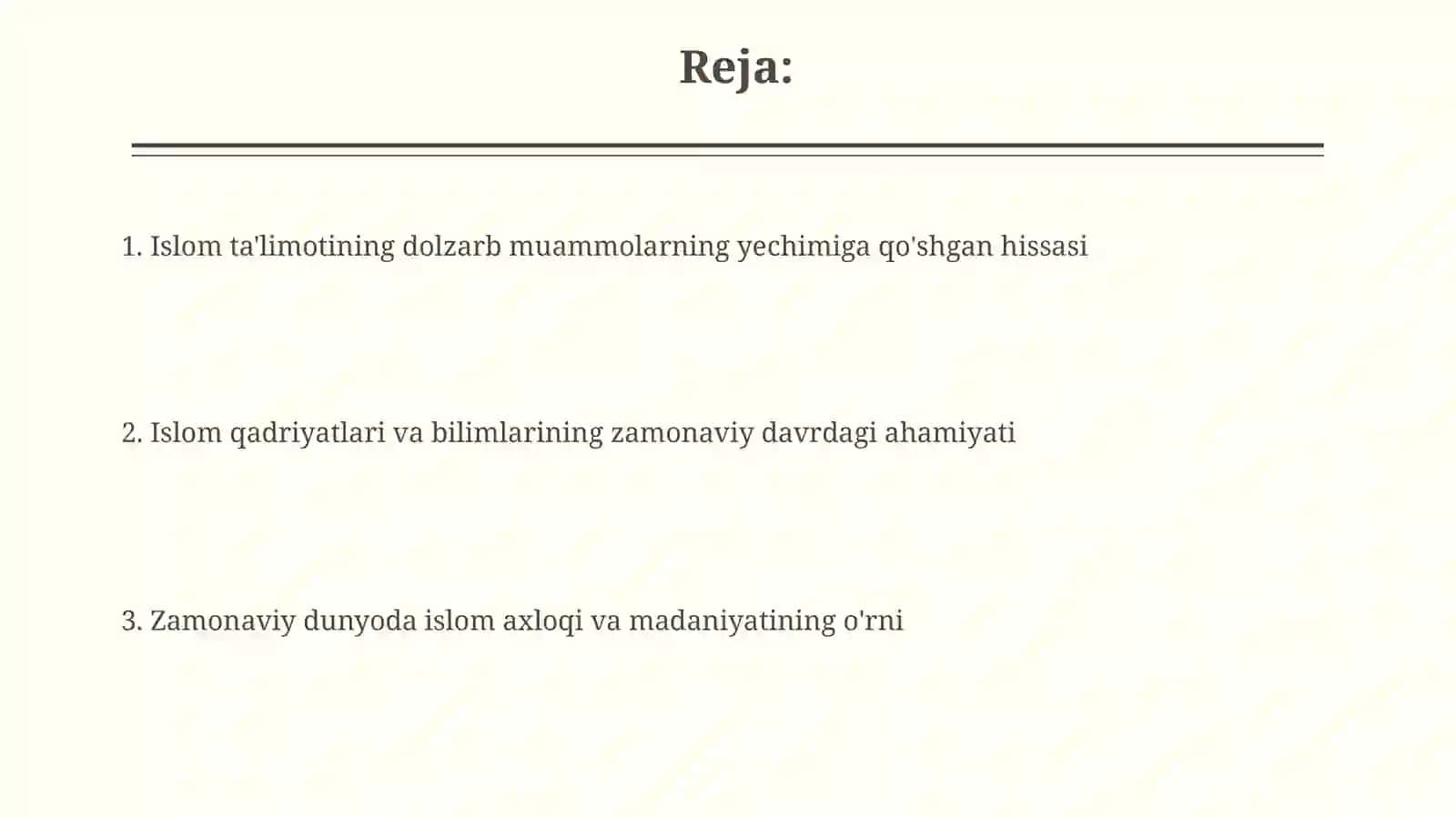 Islom qadriyatlari va bilimining hozirgidavrdagiahamiyati 2