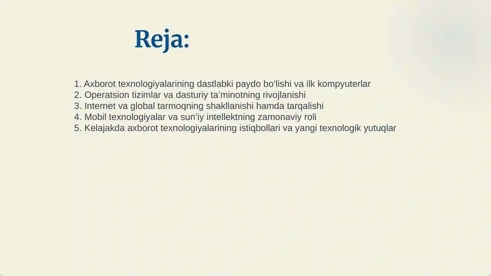 AXBOROT TEXNILOGIYALARINING RIVOJLANISH TARIXI 2