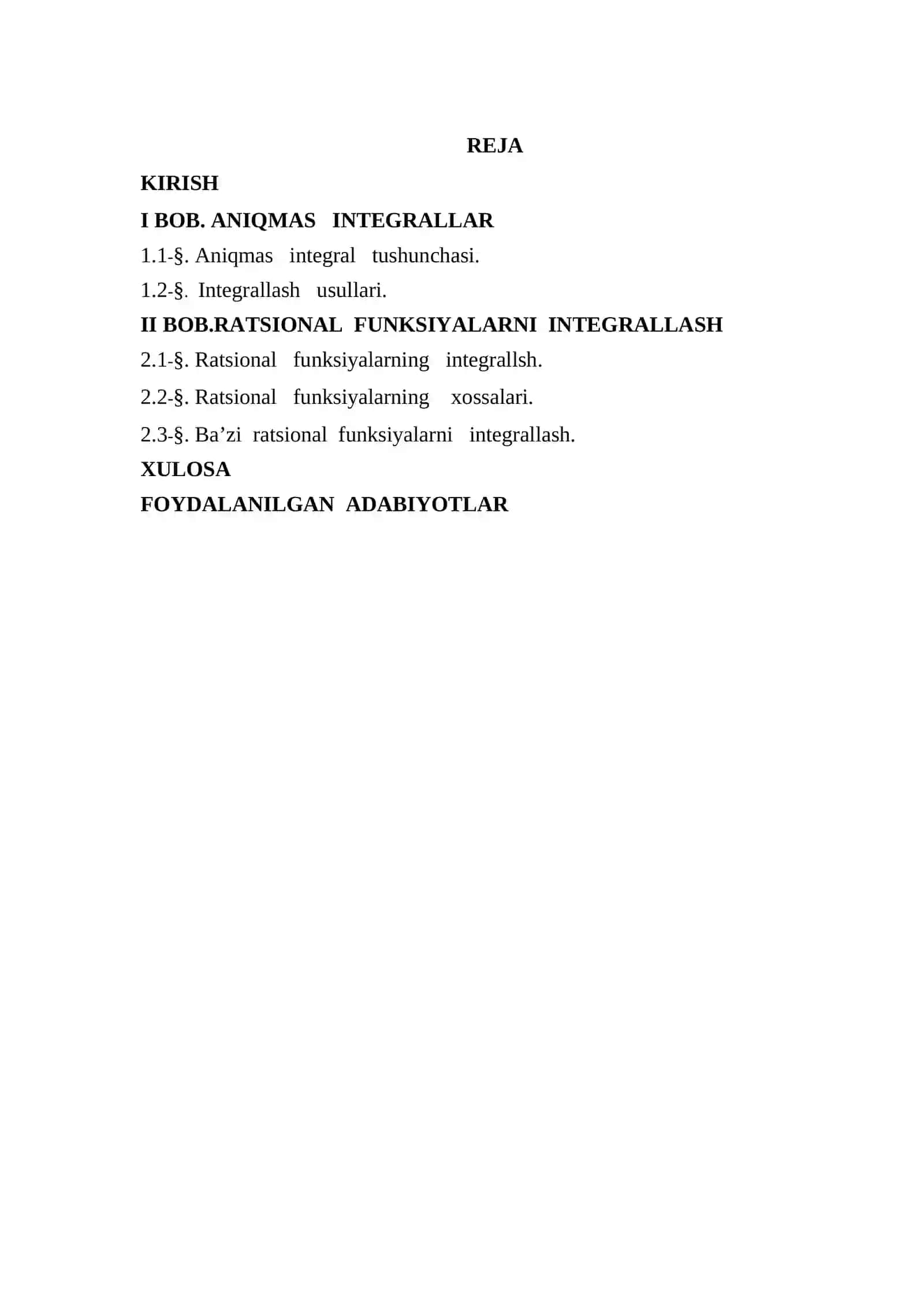 Aniqmas integral va ratsional funksiyalarni integrallash 2