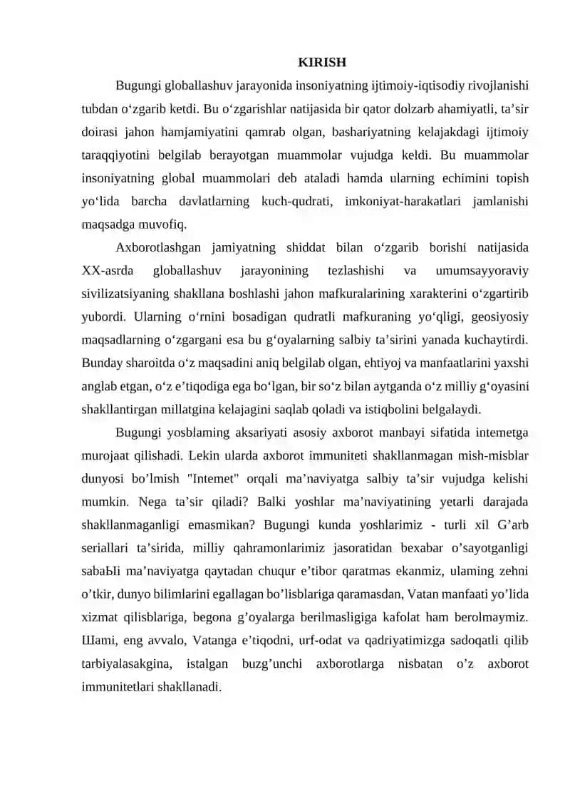GLOBALLASHUV VA AXBOROT XURUJLARI 2