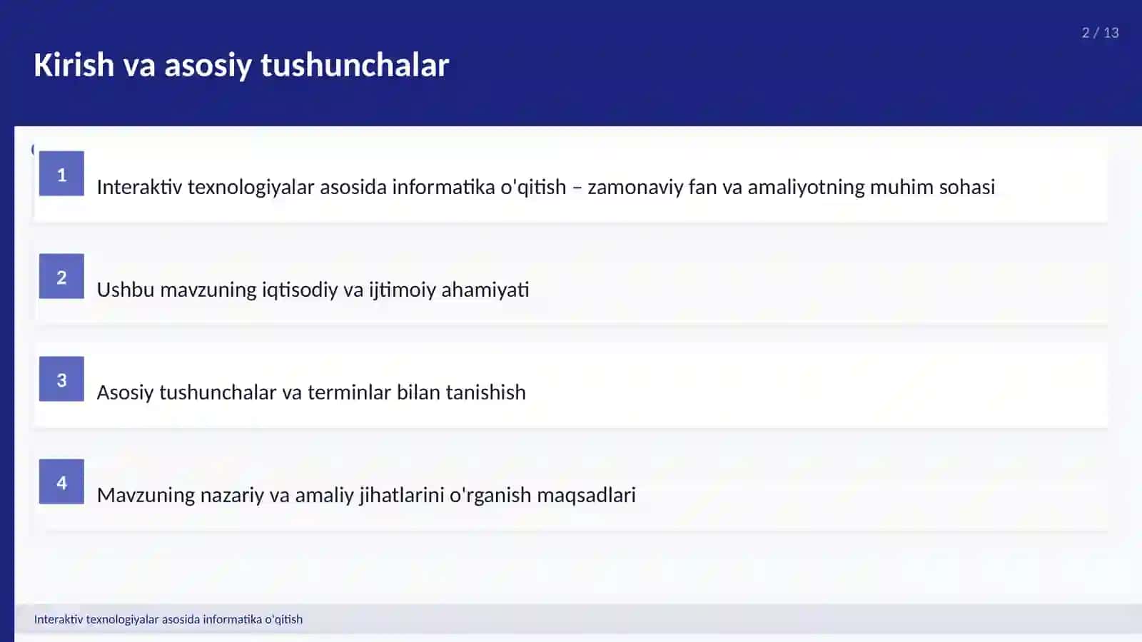 Interaktiv texnologiyalar asosida informatika o'qitish 2